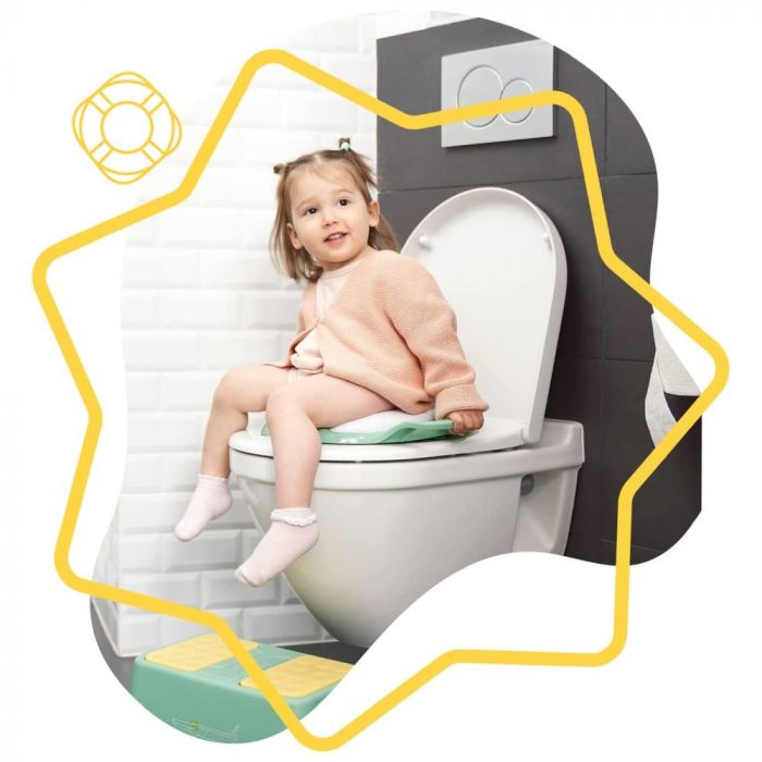 HUOLE - REDUCTEUR DE WC POUR ENFANT AVEC COUSSIN EN PVC+PP - BLEU+VERT